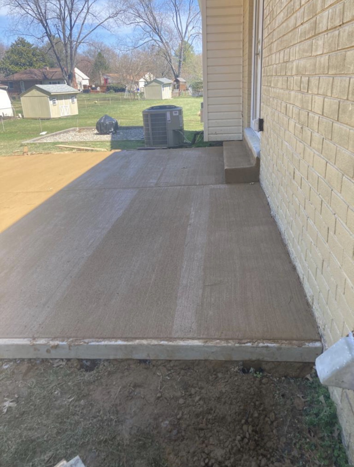 Fresh concrete slab