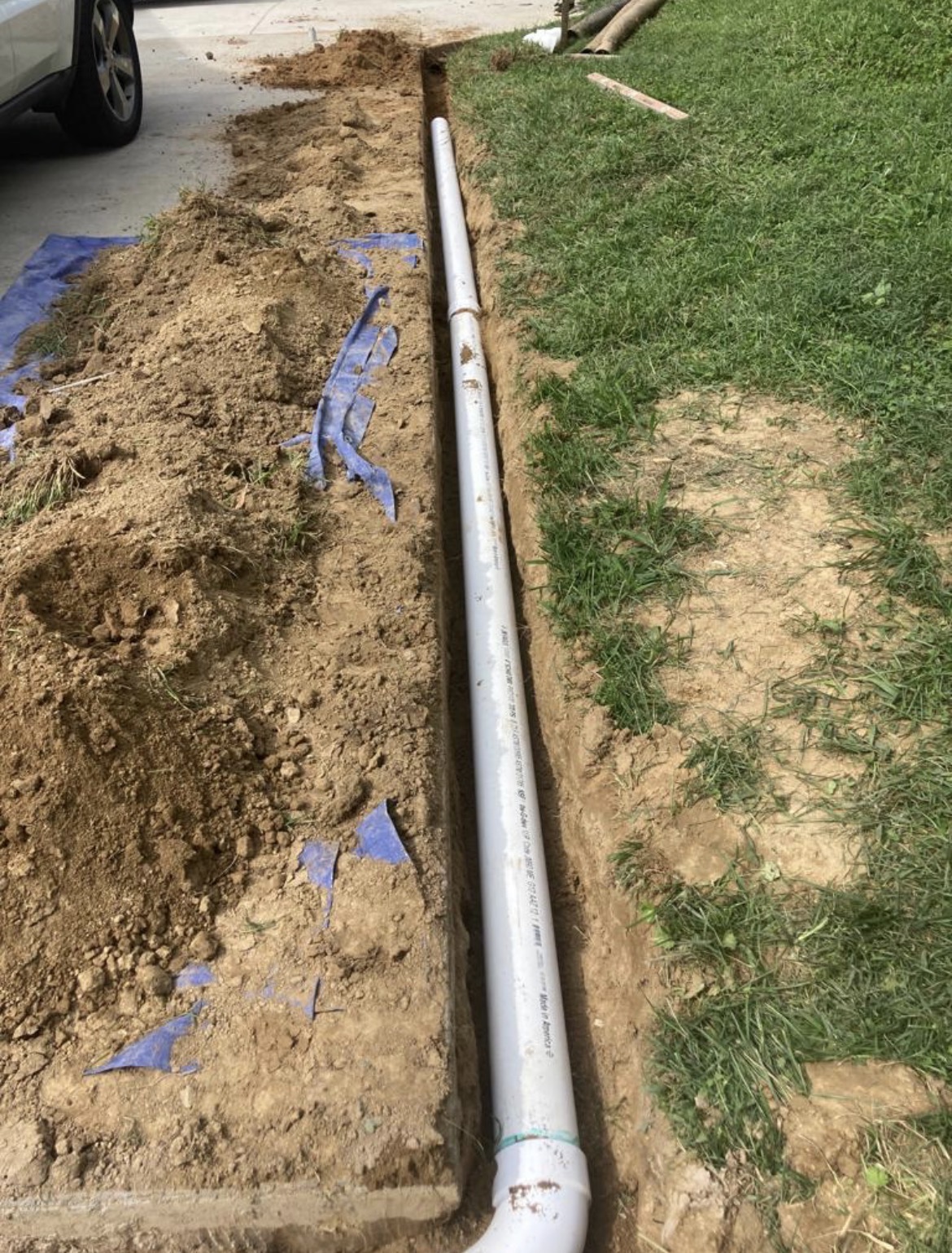 PVC drainage pipe installation