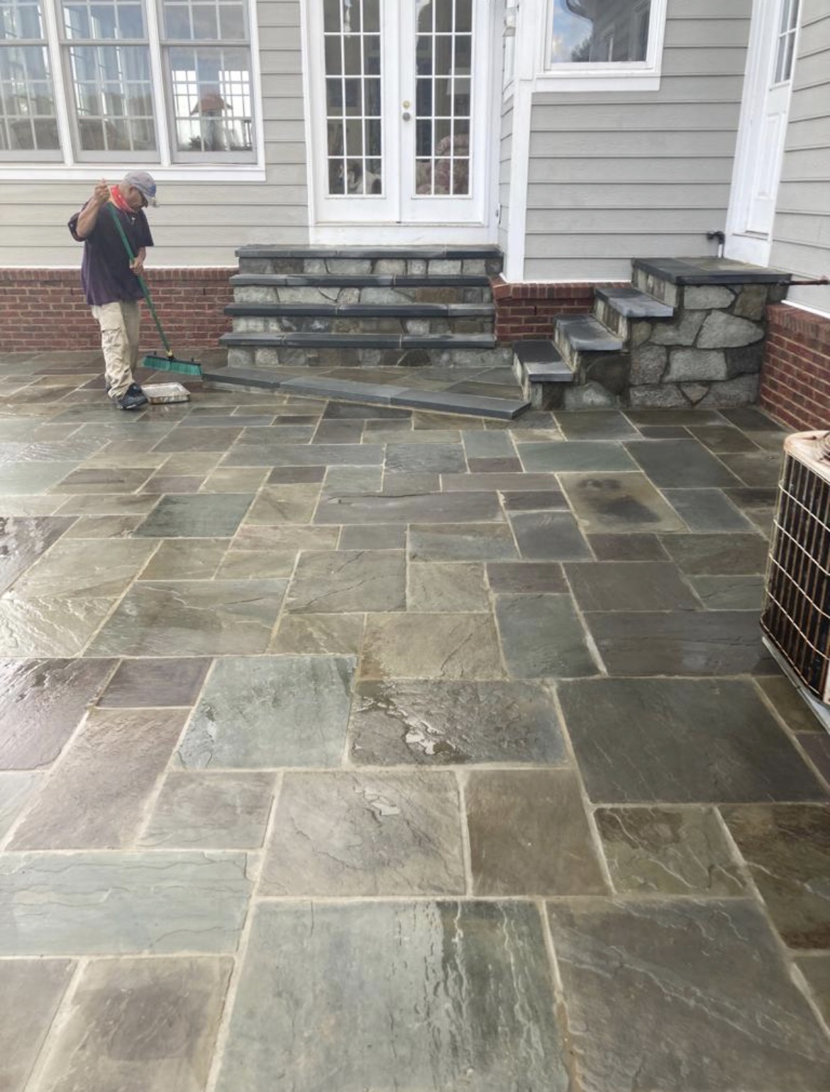 Stone patio and steps